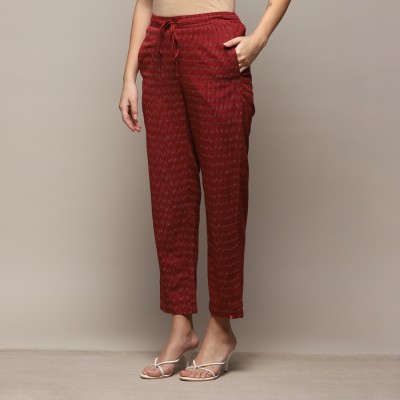 BIBA Regular Fit Women Maroon Trousers