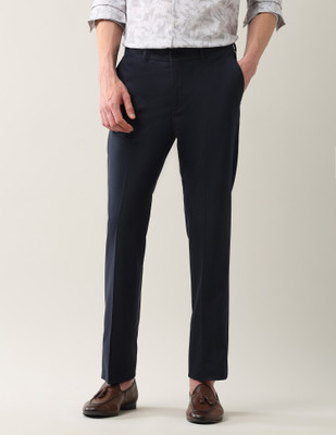 Arrow Newyork Regular Fit Men Blue Trousers