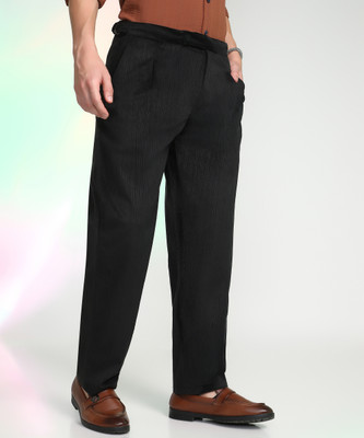 CAMPUS SUTRA Regular Fit Men Black Trousers