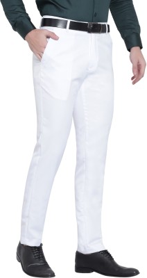 TRADISON Slim Fit Men White Trousers