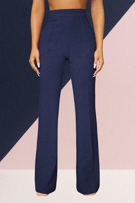 AKOTTY Regular Fit Women Dark Blue Trousers