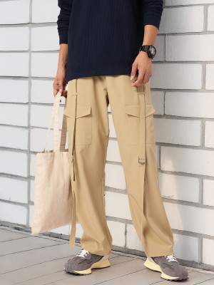 Kook N Keech Loose Fit Men Beige Trousers