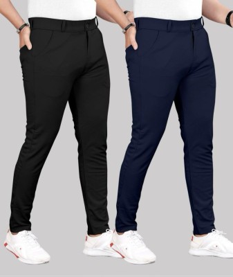 HIDE LOOK Regular Fit Men Black, Blue Trousers