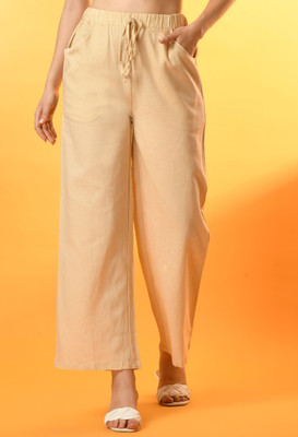 OTTAVIA Regular Fit Women Beige Trousers
