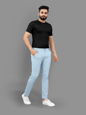 Aary Enterprise Regular Fit Men Light Blue Trousers