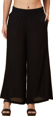 Globus Flared Women Black Trousers