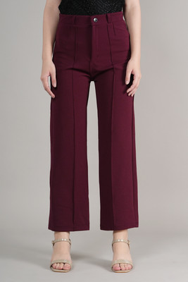 NEYSA Regular Fit Women Maroon Trousers