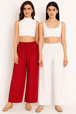 CMUNIQUECREATION Regular Fit Women Red, White Trousers