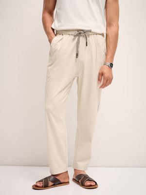 THE BEAR HOUSE Relaxed Men Cream Trousers