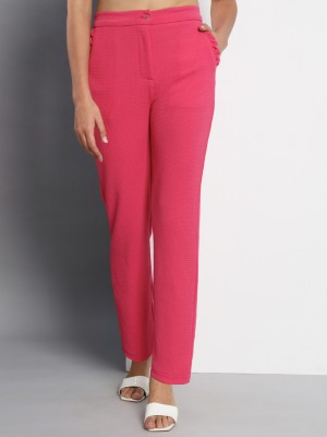 Q-Rious Regular Fit Women Pink Trousers