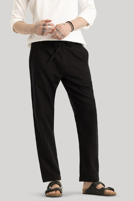 Snitch Slim Fit Men Black Trousers