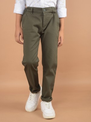 CRIMSOUNE CLUB Regular Fit Boys Dark Green Trousers