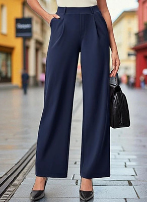 SQEW Loose Fit Women Blue Trousers