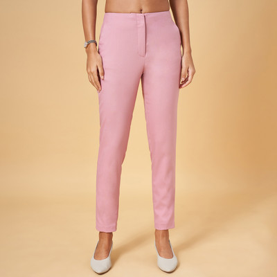 Annabelle by Pantaloons Tapered Women Pink Trousers