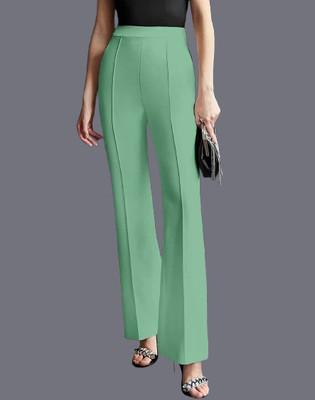 HouseOfCommon Regular Fit Women Light Green Trousers