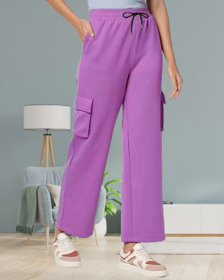 IRHA Regular Fit Women Purple Trousers