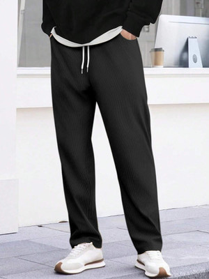 Rajovati Loose Fit Men Black Trousers