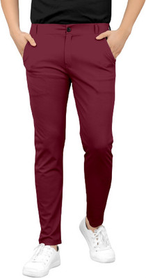 Vamdev Hub Regular Fit Men Red Trousers