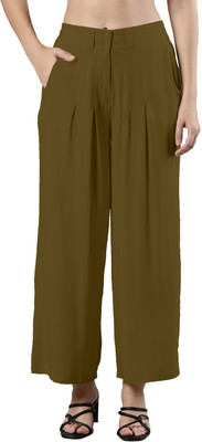 Femmora Flared Women Khaki Trousers