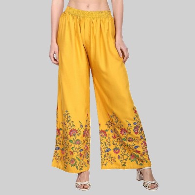 Aura Glam Regular Fit Women Yellow Trousers