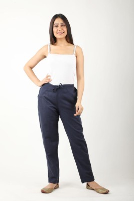 Oxinexx Regular Fit Women Dark Blue Trousers