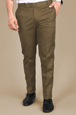 MANCREW Regular Fit Men Brown Trousers