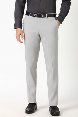 PETER ENGLAND Slim Fit Men Grey Trousers