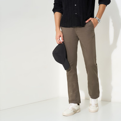 Peregrine by Pantaloons Slim Fit Men Green Trousers