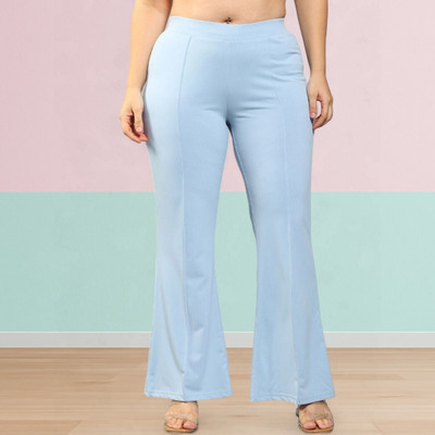 Anitafashion Loose Fit Women Light Blue Trousers