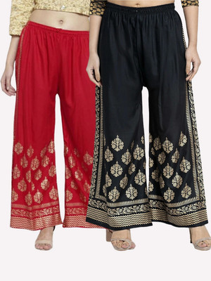 OMAAYA Comfort Fit Women Red, Black Trousers
