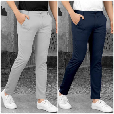 FASHIONGRIVA Comfort Fit Men Grey Trousers