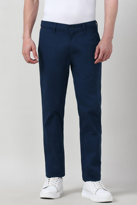 PETER ENGLAND Slim Fit Men Blue Trousers