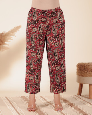 Aramya Comfort Fit Women Red Trousers