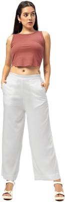 Morrio Flared Women White Trousers