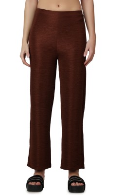 METRONAUT Regular Fit Women Polyester Brown Trousers