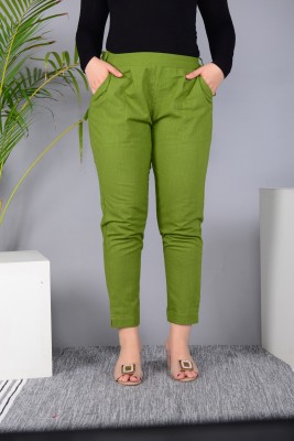 Tulsiram Regular Fit Women Green Trousers