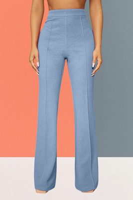 AKOTTY Comfort Fit, Regular Fit Women Light Blue Trousers