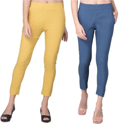 Comfort Lady Comfort Fit Women Yellow, Blue Trousers