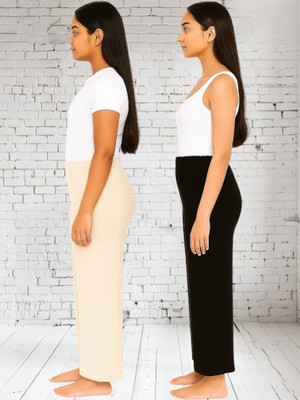 Classy creations Comfort Fit Women Beige, Black Trousers