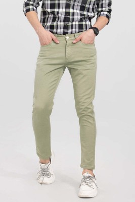 Snitch Skinny Fit Men Green Trousers