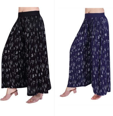 ZAYRAHETHNIK Relaxed Women Black, Blue Trousers