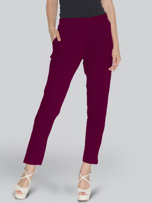 Lyra Slim Fit Women Purple Trousers