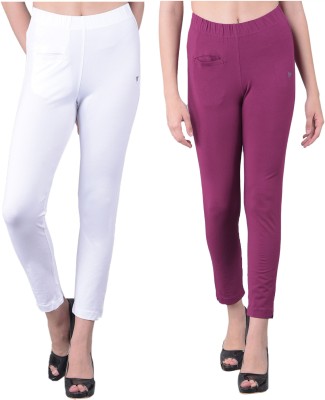 Comfort Lady Relaxed Women White, Purple Trousers