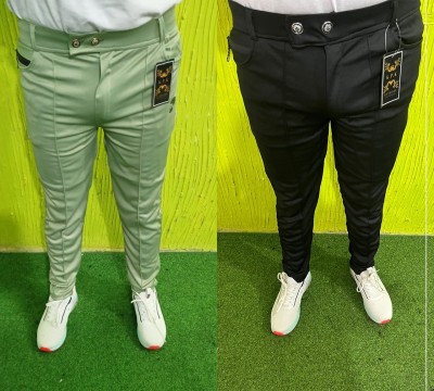 K.K Garment Regular Fit Men Green, Black Trousers