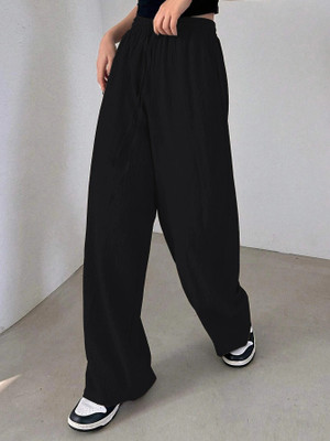 Leriya Fashion Regular Fit Women Black Trousers