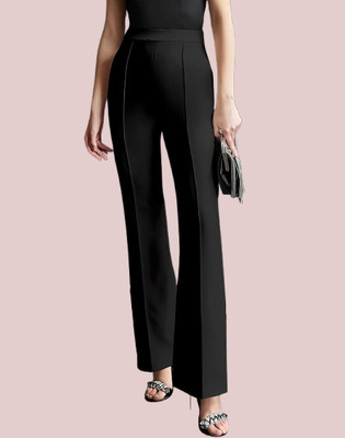 HouseOfCommon Regular Fit Women Black Trousers