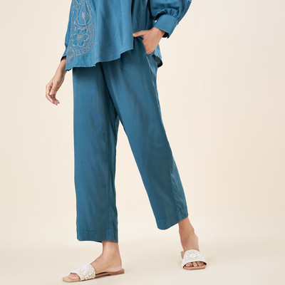 Akkriti by Pantaloons Comfort Fit Women Blue Trousers