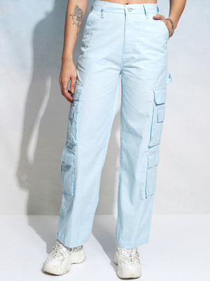 Tokyo Talkies Straight Fit Women Blue Trousers