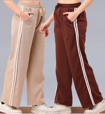 Krishna Enterprises Striped Women Beige, Brown Track Pants