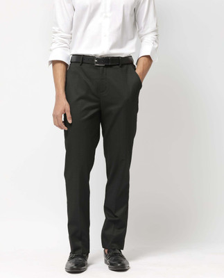 RARE RABBIT Regular Fit Men Black Trousers
